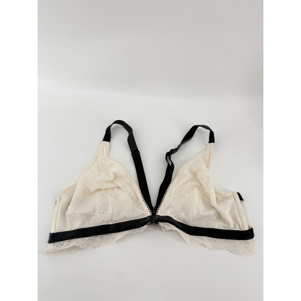 Victoria's Secret Bralette Velour Lace Ivory XL Velvet Bra